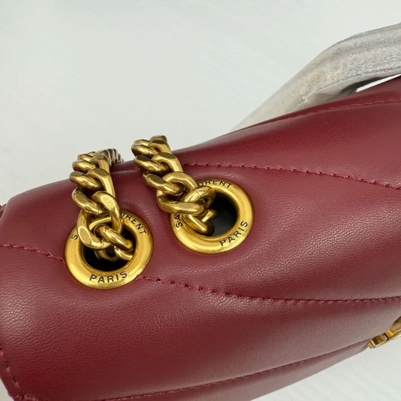 YSL Maroon Chain Shoulder Bag 381 - Image 6
