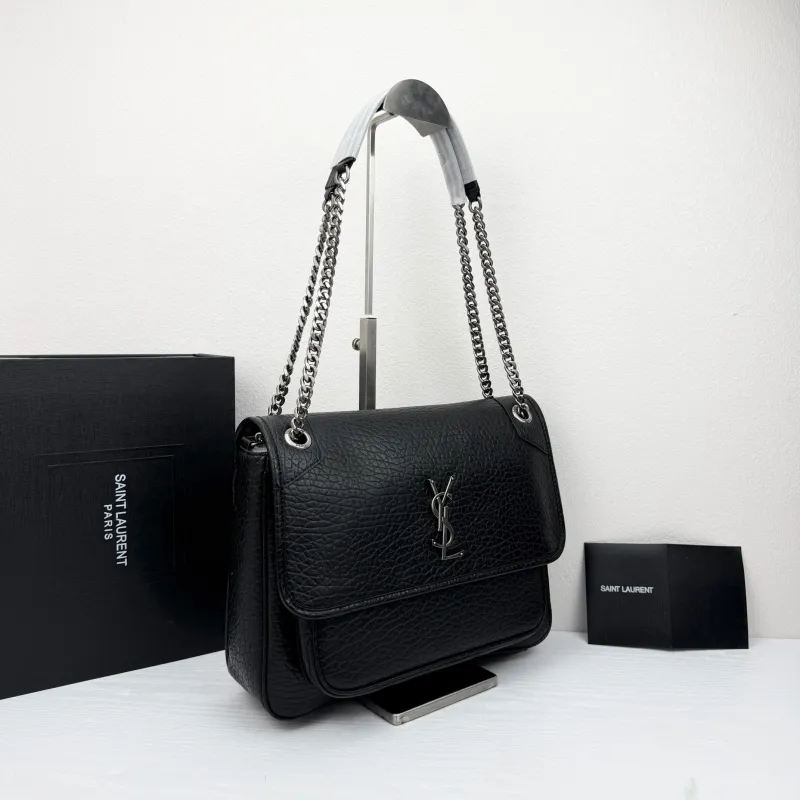 Alternative view of Saint Laurent Black Leather Chain Shoulder Bag 383