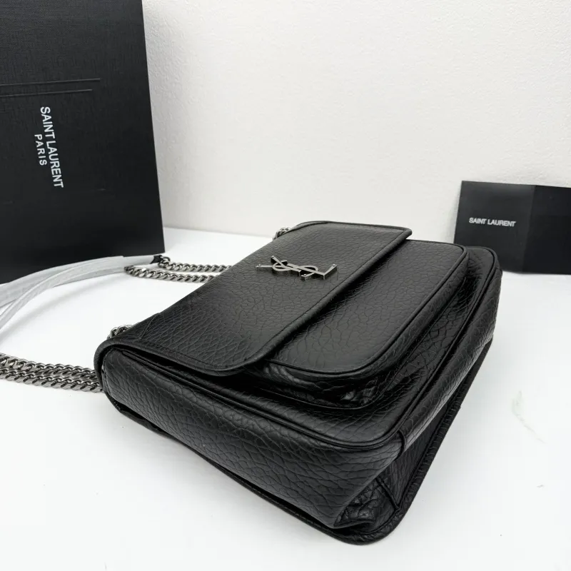 Saint Laurent Black Leather Chain Shoulder Bag 383 - Image 4