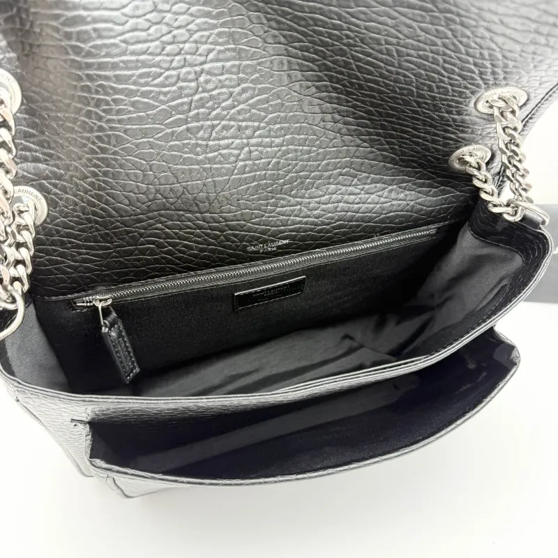 Saint Laurent Black Leather Chain Shoulder Bag 383 - Image 7