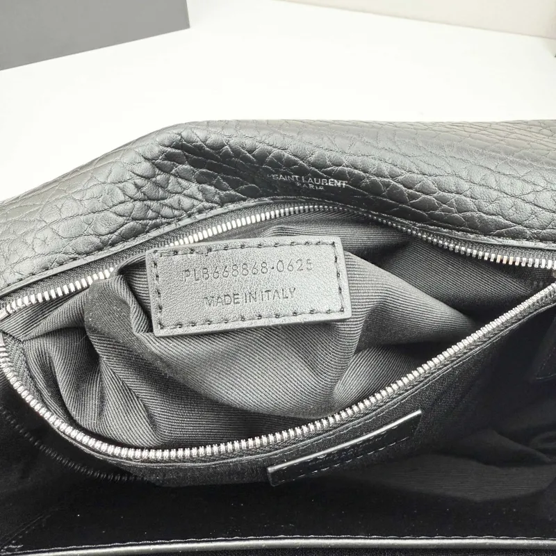 Saint Laurent Black Leather Chain Shoulder Bag 383 - Image 9