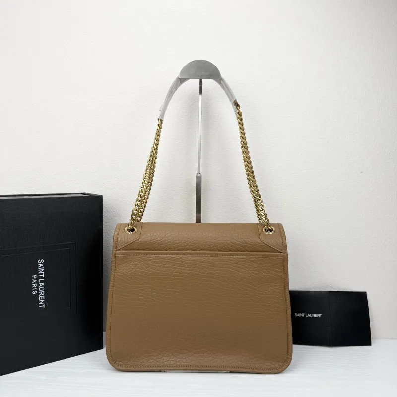Saint Laurent Brown Leather Top Handle Bag 32X23X9cm 384 - Image 3