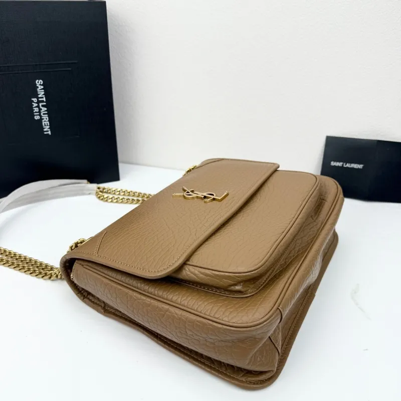 Saint Laurent Brown Leather Top Handle Bag 32X23X9cm 384 - Image 4