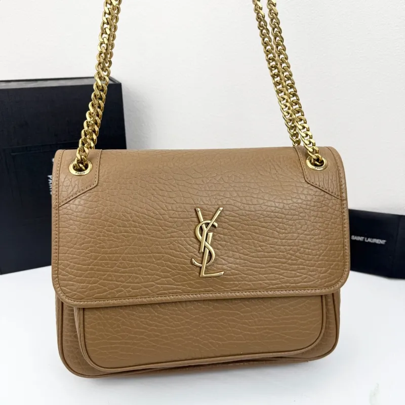 Saint Laurent Brown Leather Top Handle Bag 32X23X9cm 384 - Image 5