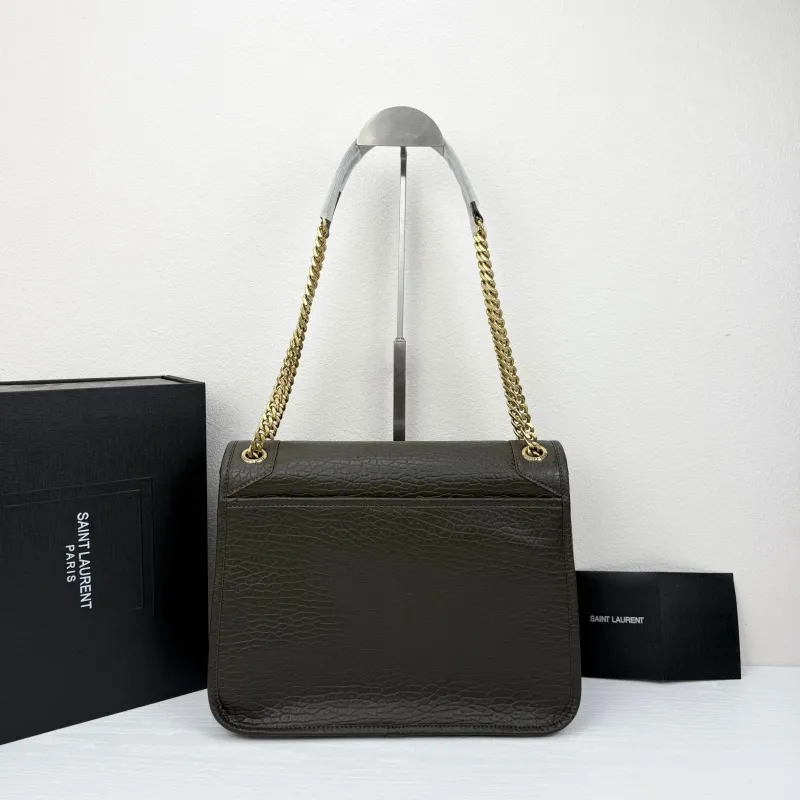 Saint Laurent YSL Dark Brown Chain Shoulder Bag 385 32x23x9cm - Image 3