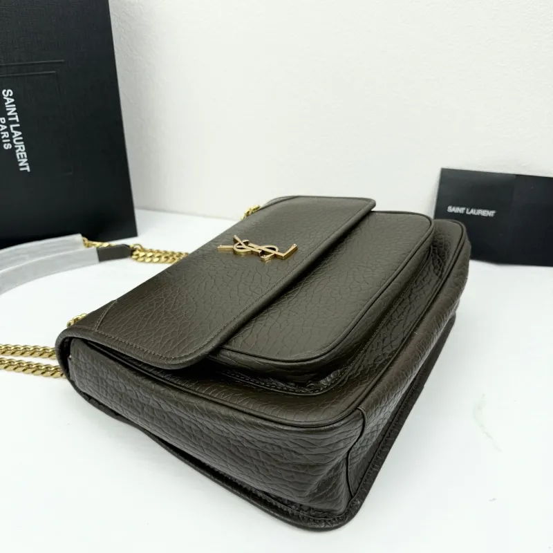 Saint Laurent YSL Dark Brown Chain Shoulder Bag 385 32x23x9cm - Image 4