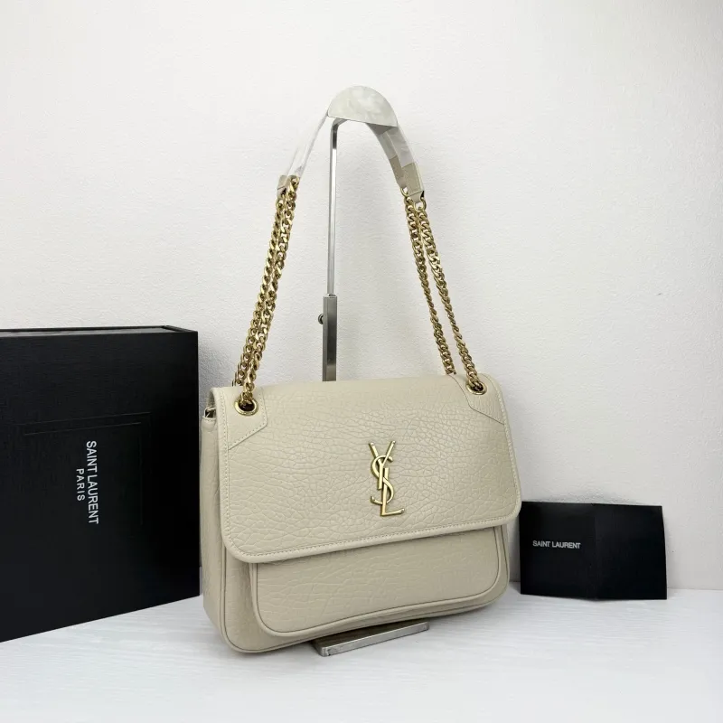 Alternative view of YSL Cream Leather Chain Shoulder Bag Size 32X23X9cm