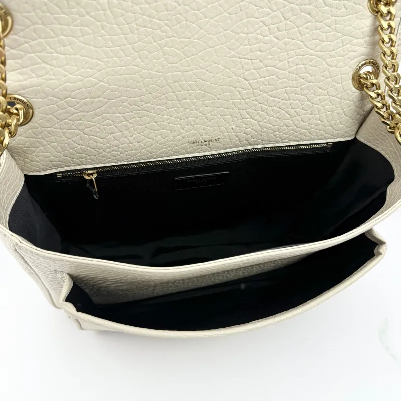 YSL Cream Leather Chain Shoulder Bag Size 32X23X9cm - Image 7