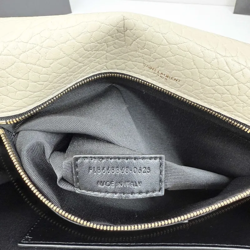 YSL Cream Leather Chain Shoulder Bag Size 32X23X9cm - Image 9