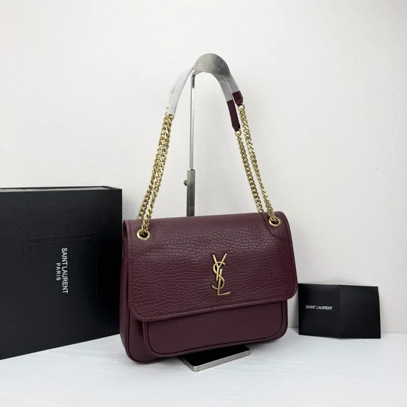 Alternative view of YSL Burgundy Top Handle Bag 387 Size 32x23x9cm