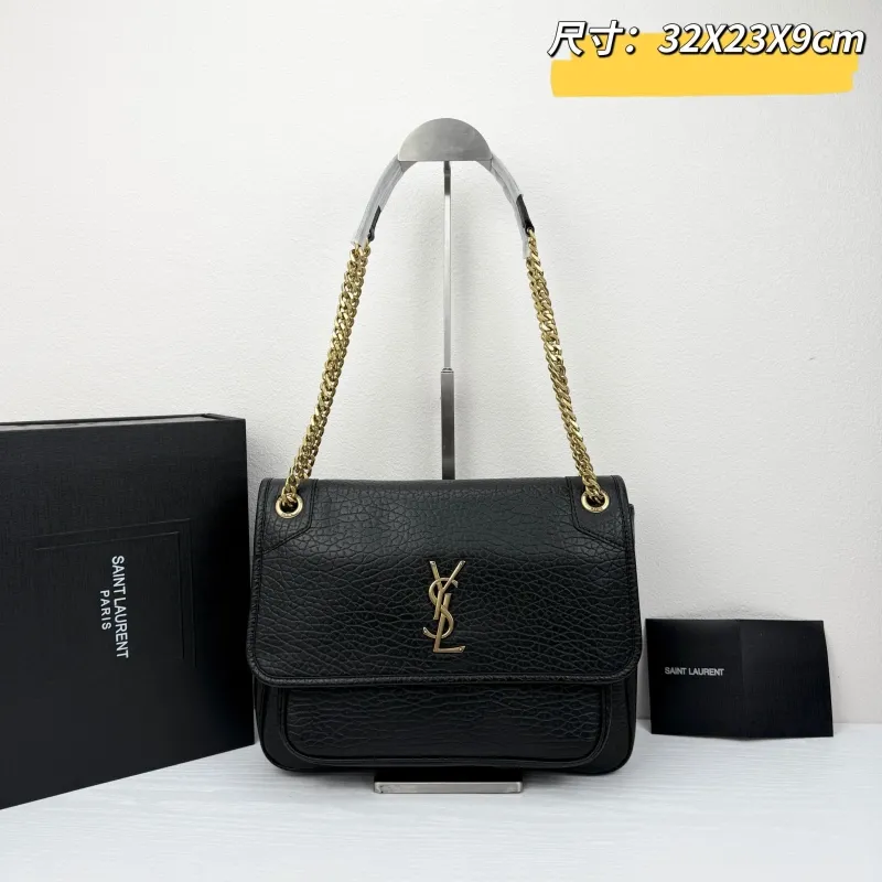 YSL Black Chain Shoulder Bag 388 Size 32x23x9cm
