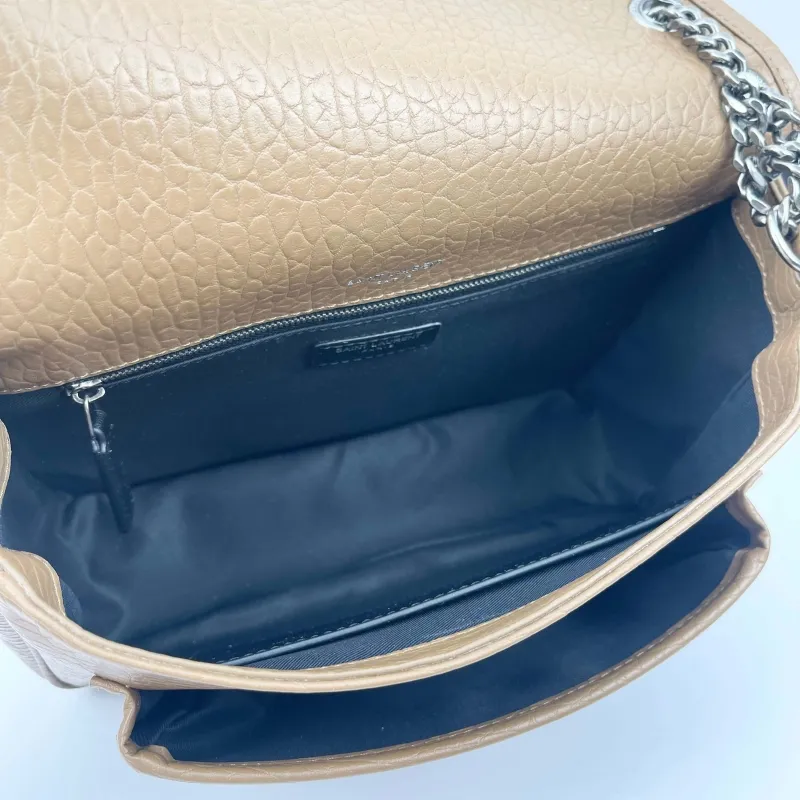 YSL Tan Leather Shoulder Bag Model 9250 Size 28x22x9cm - Image 7