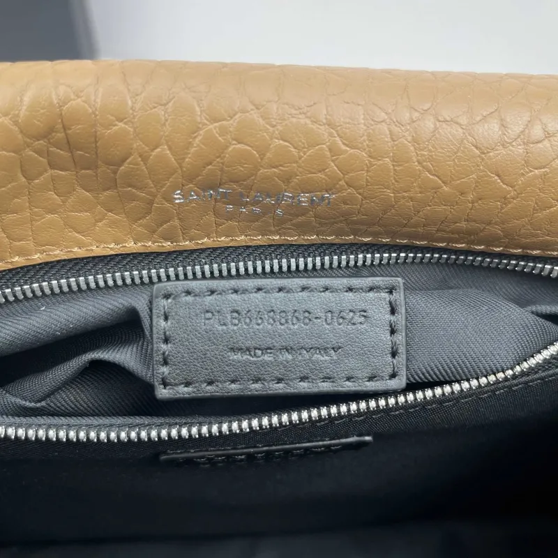 YSL Tan Leather Shoulder Bag Model 9250 Size 28x22x9cm - Image 9