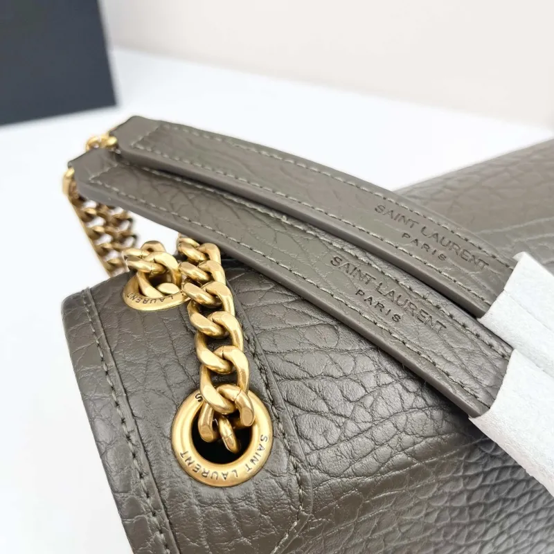 Saint Laurent 9250 Dark Gray Chain Shoulder Bag - Image 6