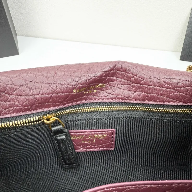 Saint Laurent Burgundy Chain Shoulder Bag 9250 - Image 8