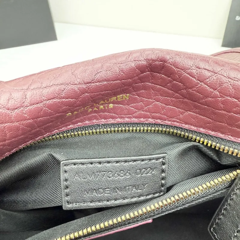 Saint Laurent Burgundy Chain Shoulder Bag 9250 - Image 9