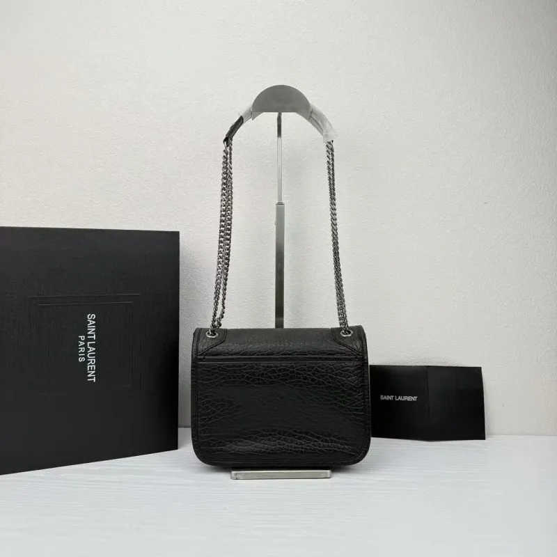 Saint Laurent Black Leather Chain Shoulder Bag - Image 3