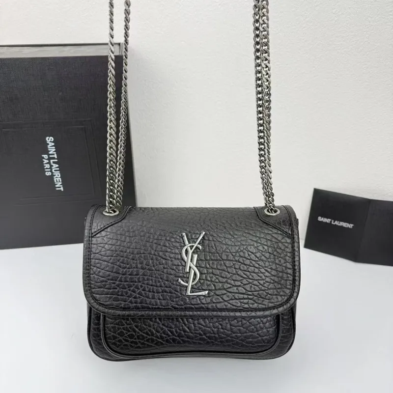Saint Laurent Black Leather Chain Shoulder Bag - Image 5