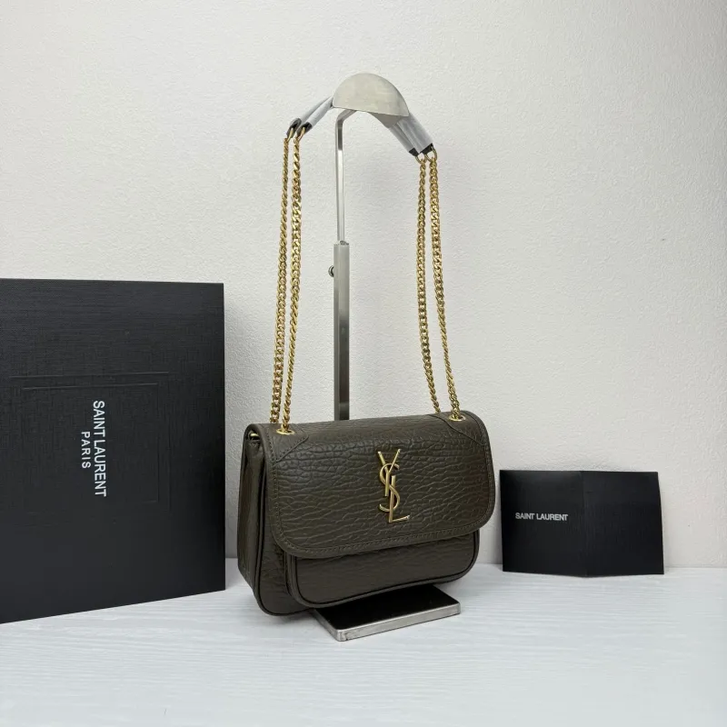 Alternative view of YSL Olive Leather Chain Shoulder Bag 400