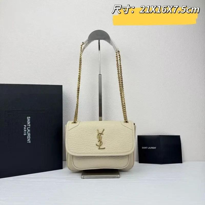 YSL Cream Top Handle Shoulder Bag 401 Size 21x16x7.5cm