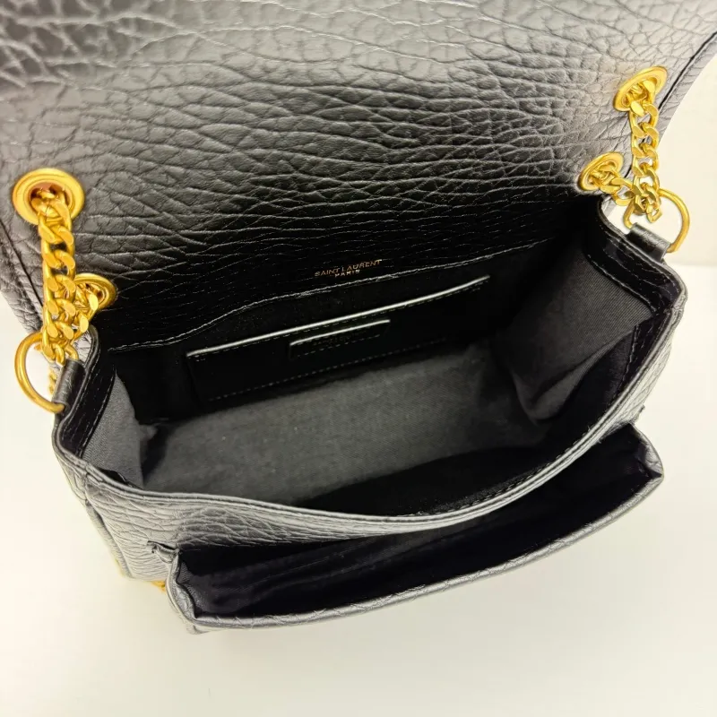 YSL Black Leather Chain Shoulder Bag Size 21x16x7.5cm Model 402 - Image 6