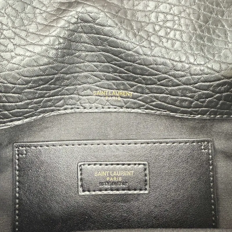 YSL Black Leather Chain Shoulder Bag Size 21x16x7.5cm Model 402 - Image 7