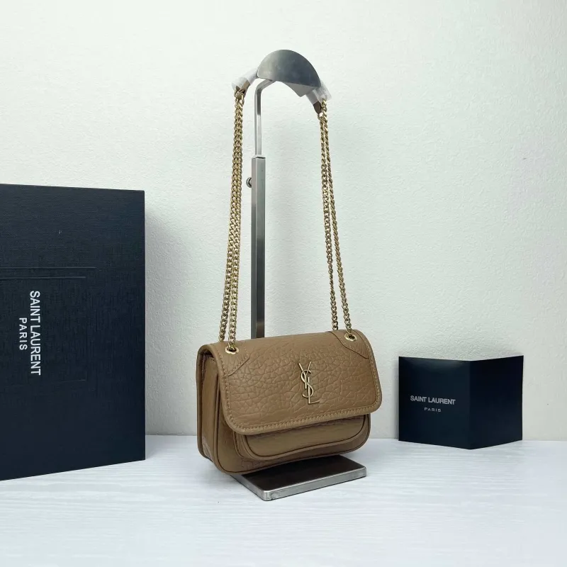 Alternative view of Saint Laurent Brown Chain Shoulder Bag 18x12.5x5cm