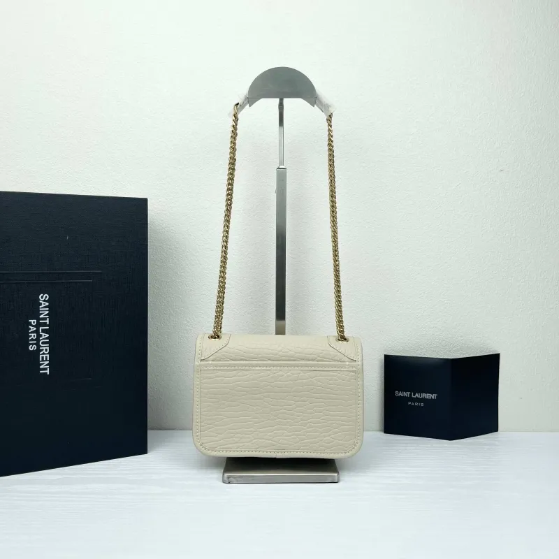 Saint Laurent Cream Leather Chain Shoulder Bag - Image 3