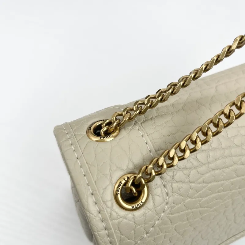 Saint Laurent Cream Leather Chain Shoulder Bag - Image 6