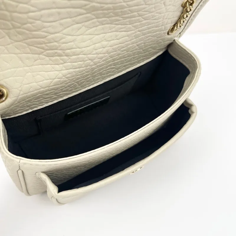 Saint Laurent Cream Leather Chain Shoulder Bag - Image 7