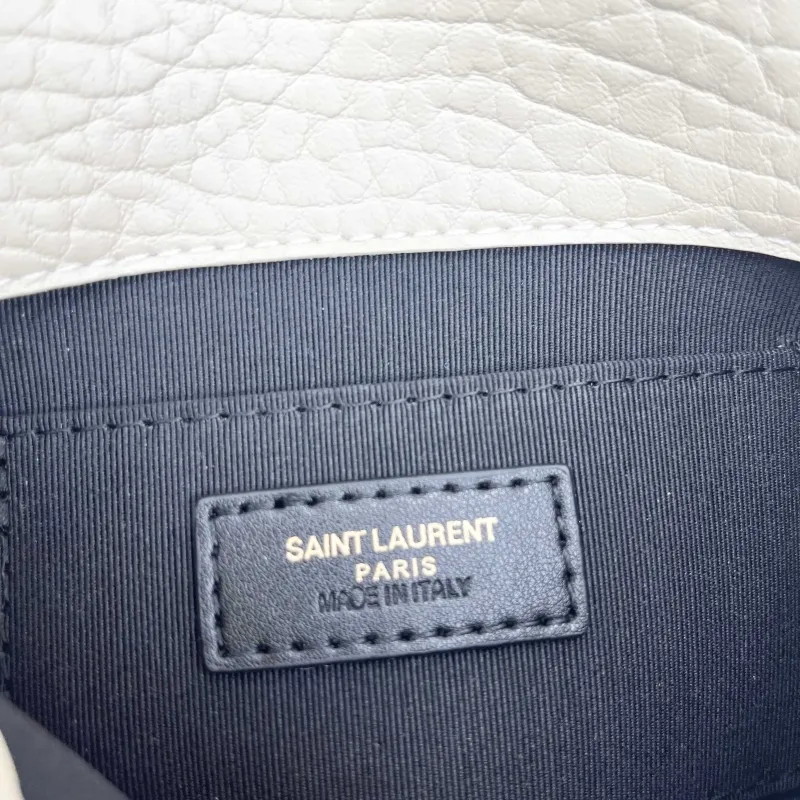 Saint Laurent Cream Leather Chain Shoulder Bag - Image 8