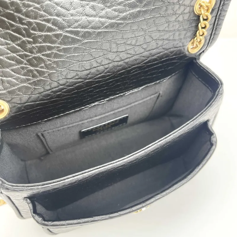 YSL Black Leather Chain Shoulder Bag 407 - Image 7