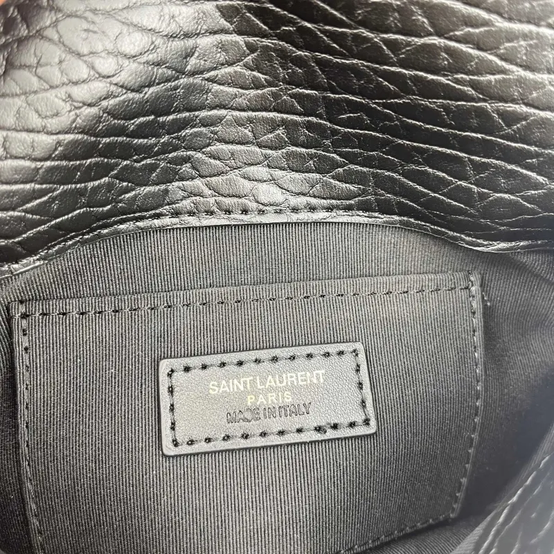 YSL Black Leather Chain Shoulder Bag 407 - Image 8