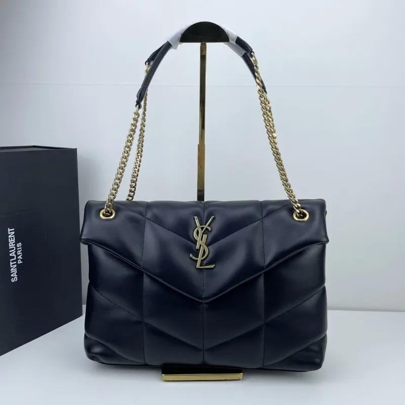 YSL Black Quilted Shoulder Bag 410