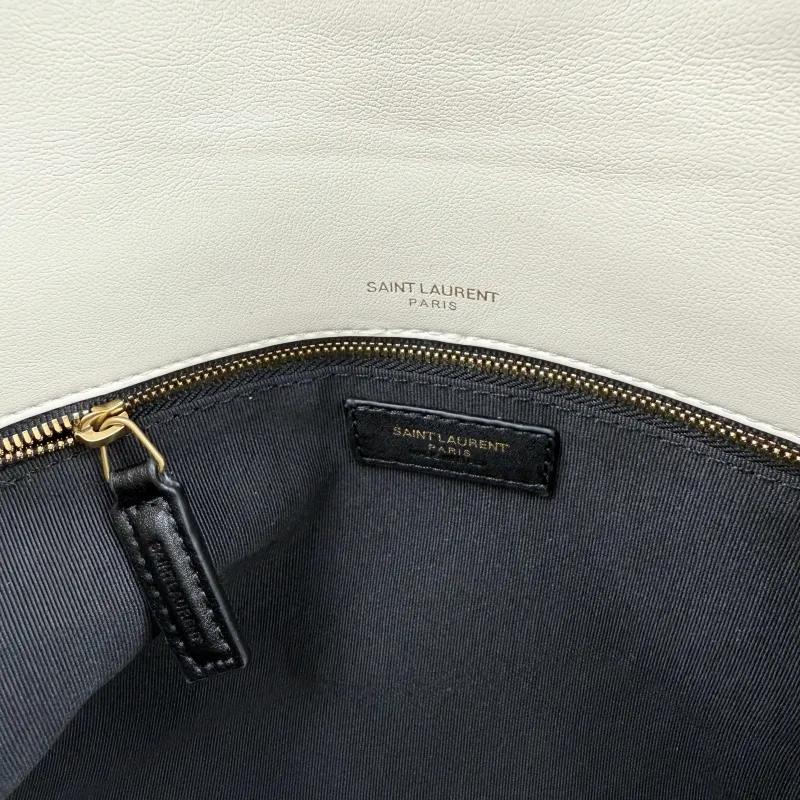 YSL White Quilted Chain Shoulder Bag 412 - Image 8