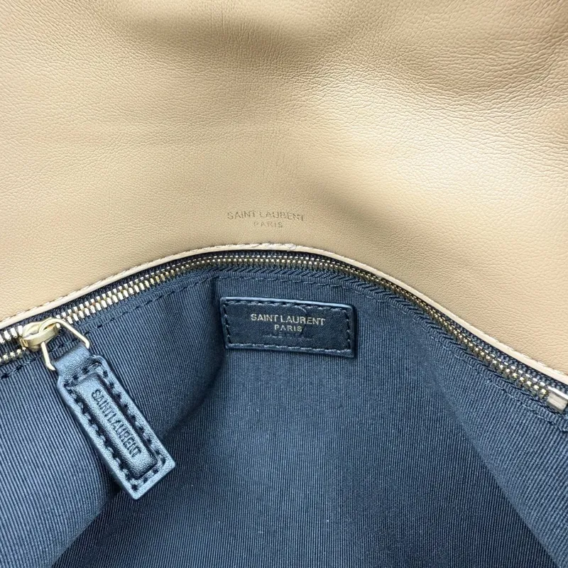 Saint Laurent Beige Quilted Chain Shoulder Bag 414 - Image 8