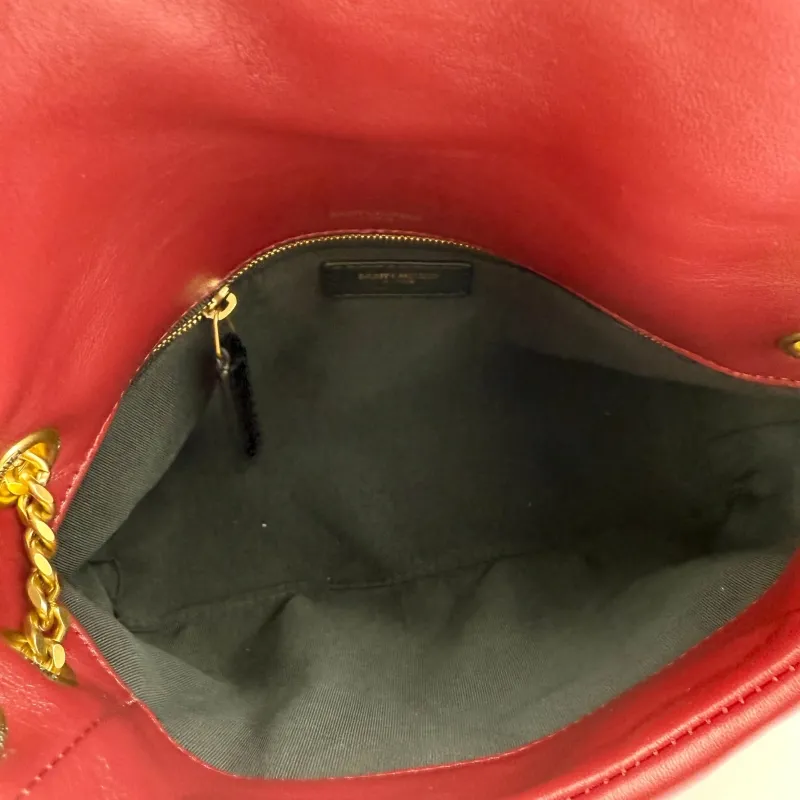 YSL Burgundy Quilted Chain Shoulder Bag 415 - Image 7