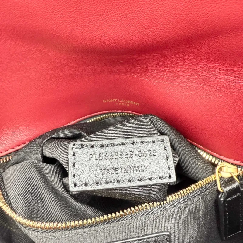YSL Burgundy Quilted Chain Shoulder Bag 415 - Image 9