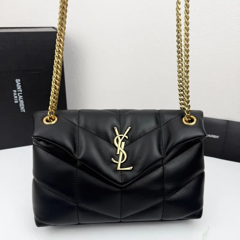 YSL Black Quilted Chain Shoulder Bag 416 - Image 5