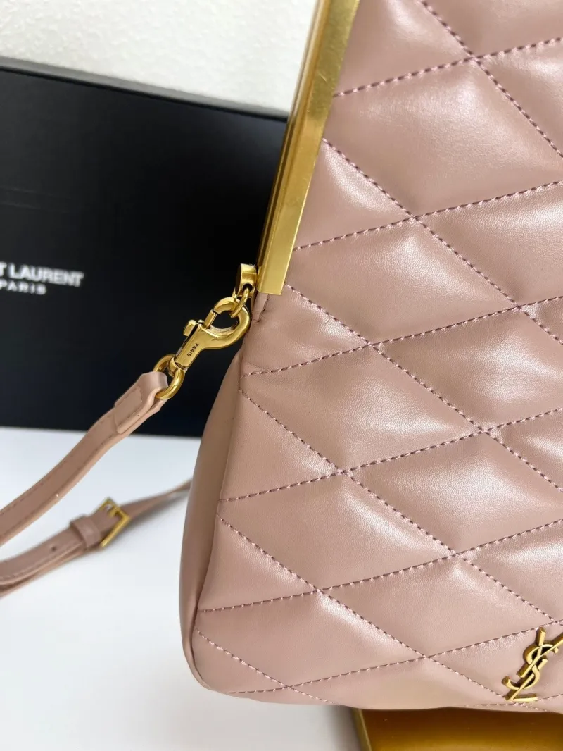 YSL Quilted Nude Pink Top Handle Crossbody Bag 25x20 - Image 5