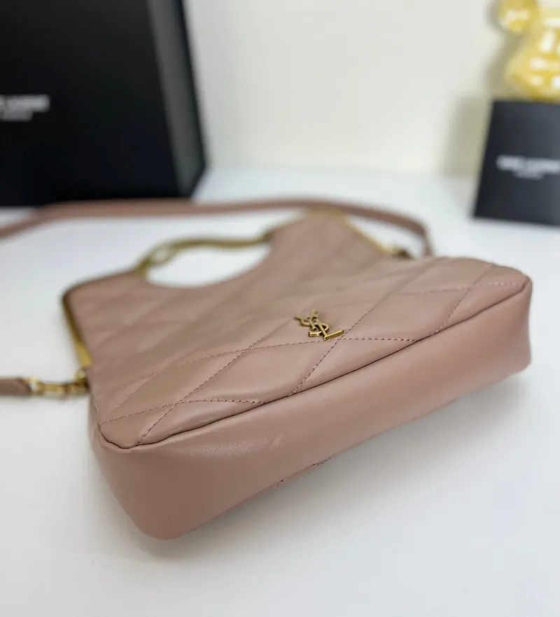 YSL Quilted Nude Pink Top Handle Crossbody Bag 25x20 - Image 9
