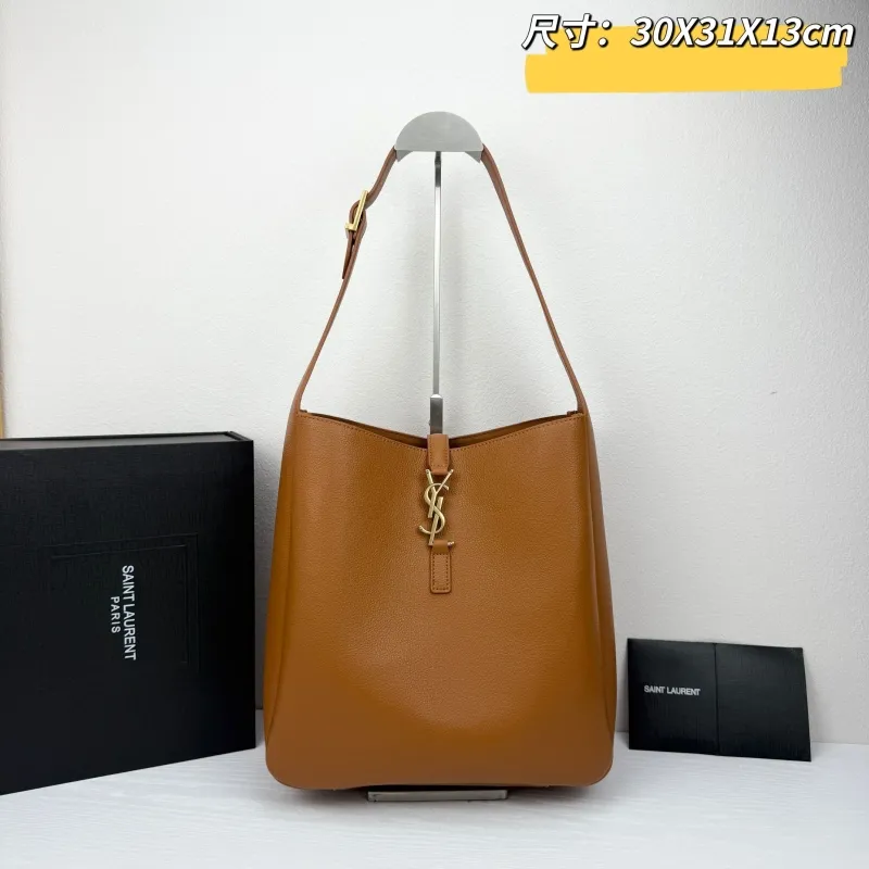Saint Laurent Brown Leather Hobo Bag 420