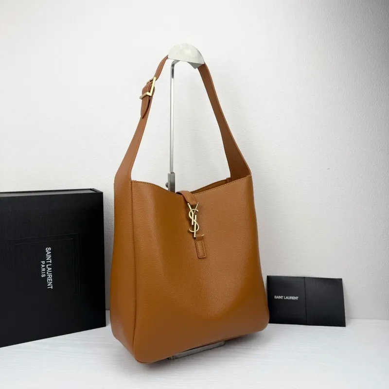 Alternative view of Saint Laurent Brown Leather Hobo Bag 420
