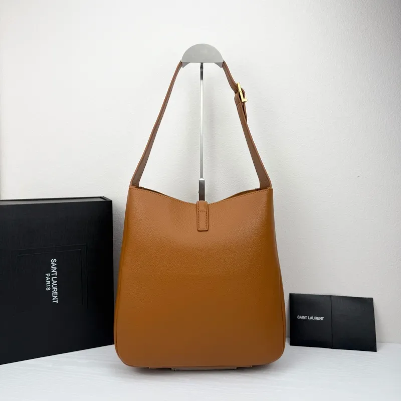Saint Laurent Brown Leather Hobo Bag 420 - Image 3