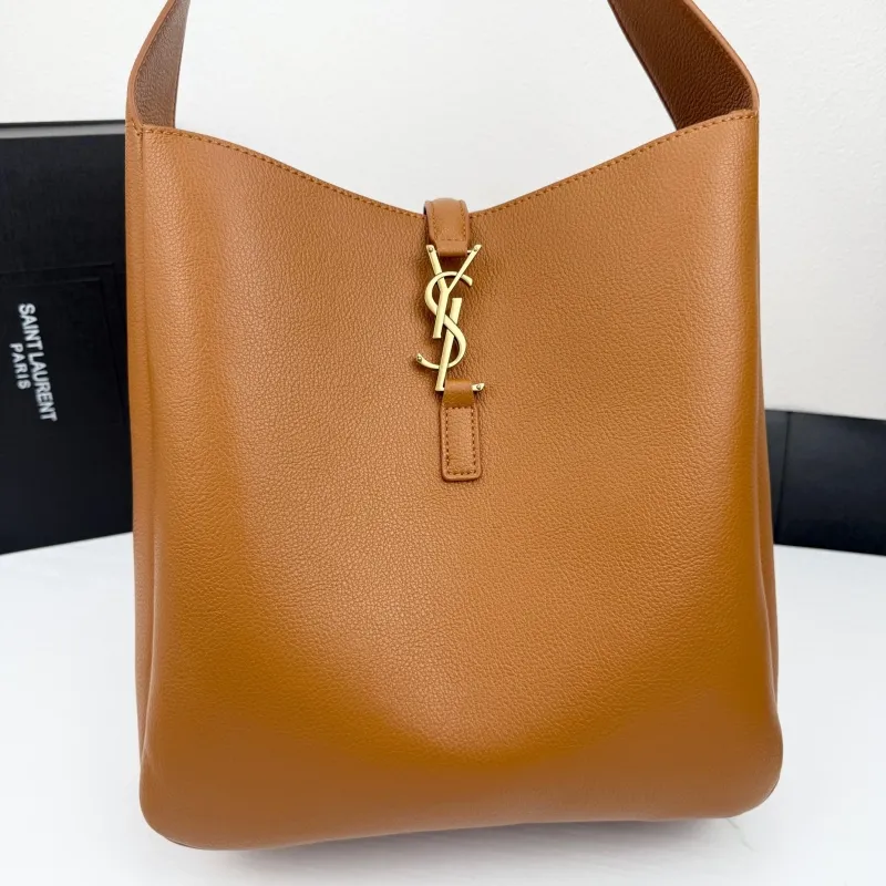 Saint Laurent Brown Leather Hobo Bag 420 - Image 5