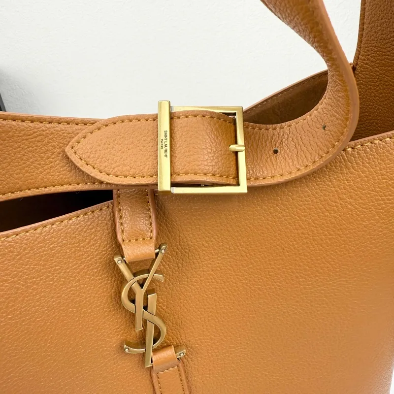 Saint Laurent Brown Leather Hobo Bag 420 - Image 6