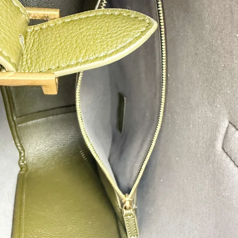 Saint Laurent Olive Green Leather Hobo Bag 421 - Image 9