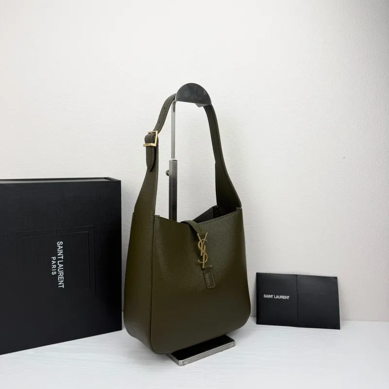 Alternative view of Saint Laurent Olive Green Top Handle Hobo Bag 425
