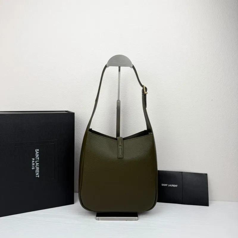Saint Laurent Olive Green Top Handle Hobo Bag 425 - Image 3