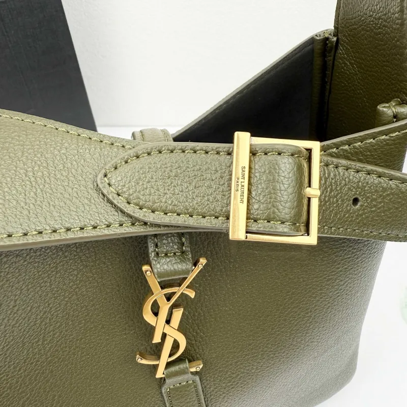 Saint Laurent Olive Green Top Handle Hobo Bag 425 - Image 6